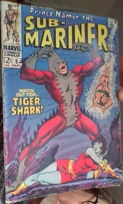Buy Sub-Mariner #5 September 1968 1st Appearance Of Tiger Shark • 55.50£