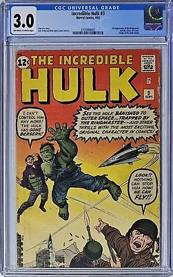 Buy Incredible Hulk #3 CGC 3.0 Marvel Comics 1962 1st Appearance Of Ringmaster • 635.62£
