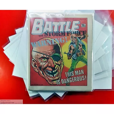 Buy Battle Storm Force Comic Bags Only / Sleeves Only For British Comics Size2 X 100 • 24.99£