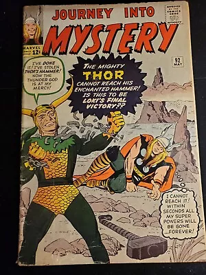 Buy JOURNEY INTO MYSTERY 92, Marvel Comics 1963, 4th App. Of Loki, JACK KIRBY COVER • 203.77£