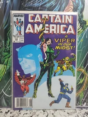 Buy Captain America #342 1988 Marvel 1st Full App Coachwhip Newsstand NM • 17.34£