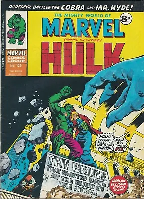Buy MIGHTY WORLD OF MARVEL HULK UK COMIC #126 March 1st 1975 • 4£