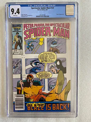 Buy Spectacular Spider-Man #123 CGC 9.4 Newsstand! 1987 - Black Cat Appearance • 55.34£