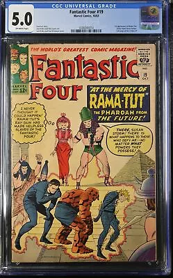 Buy Fantastic Four #19 - Marvel Comics 1963 CGC 5.0 1st Appearance Of Rama-Tut. Lett • 275.92£