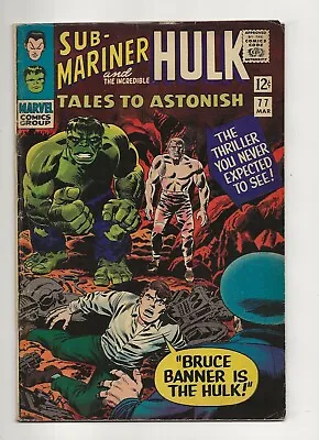 Buy Tales To Astonish #77 (1966) Sub-Mariner And Hulk VG/FN 5.0 • 27.59£