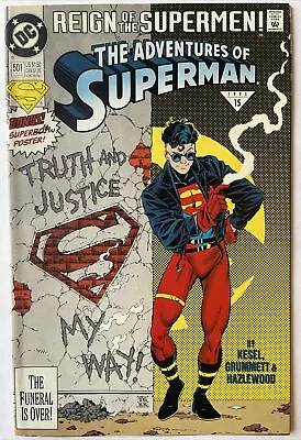 Buy Adventures Of Superman #501 W/ Poster! KEY 1st Superboy Solo! 1st Tana Moon! • 2.39£