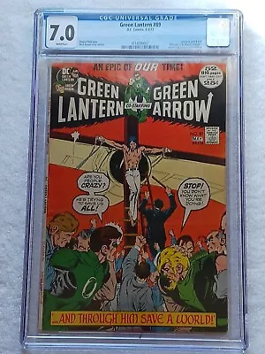 Buy Green Lantern #89 CGC 7.0 FN/VF White Pages Neal Adams Cover And Art • 43.50£