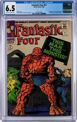 Buy Fantastic Four #51 1st App Of Negative Zone Lee Kirby Marvel CGC Graded 6.5 FN+ • 221.64£