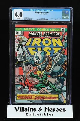 Buy Marvel Premiere #21 ~ CGC 4.0 ~ Iron Fist ~ 1st Ap. Misty Knight ~ Marvel (1975) • 31.60£