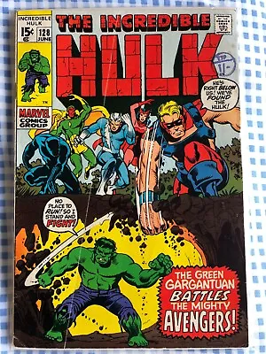 Buy Incredible Hulk 128 (1970) Vs Avengers, Cents [4.5] • 9.99£