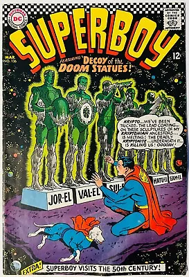 Buy (DC 1967) Superboy #136-  Superboy Visits The 50th Century!  Krypto App- VG/FN • 3.16£