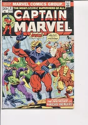 Buy Captain Marvel 31 Vf- Thanos Starlin 1974 • 15.02£