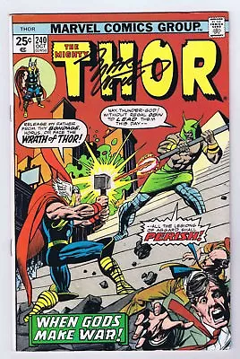 Buy Thor #240 Fine Signed W/COA Marv Wolfman 1975 Marvel Comics Bronze • 37.41£