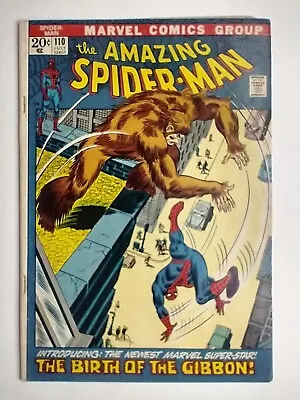 Buy Marvel Comics Amazing Spider-Man #110 1st Appearance Gibbon; Final Stan Lee ASM • 42.38£