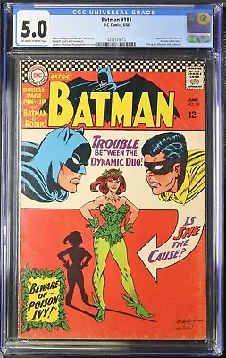 Buy Batman 181 CGC 5.0 1st POISON IVY 1966 Pin Up Included Silver Age Key DC DCU • 565.28£