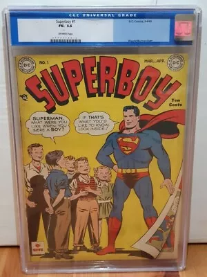 Buy Superboy #1 Cgc 5.5 Off White Pages Dc Comics 1949 Goldenage (sa) • 3,999.99£