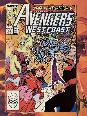Buy Marvel Comics  AVENGERS WEST COAST #53 VFN  SCARLET WITCH WANDA WHITE VISION • 6£