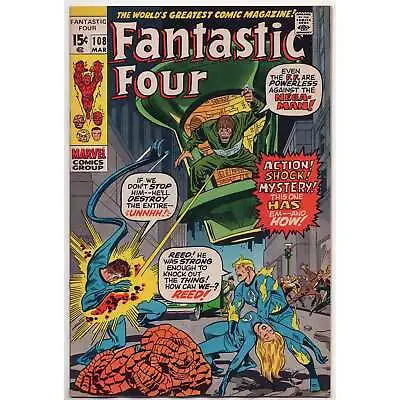 Buy Fantastic Four #108 Marvel Comics Bronze Age Near Mint- 9.2 • 70.45£