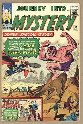 Buy Journey Into Mystery 97 VGF Tales Of Asgard Begin! 1st LAVA MAN 1963 Marvel V511 • 111.21£