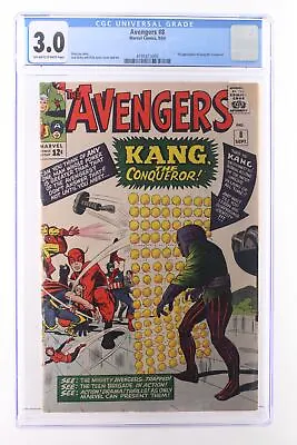 Buy Avengers #8 - Marvel Comics 1964 CGC 3.0 1st Appearance Of Kang The Conqueror. • 240.14£