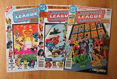 Buy Lot Of *3* JUSTICE LEAGUE OF AMERICA: #195, 207, 208 *2 Newsstands!* (VF+ & NM-) • 12.75£