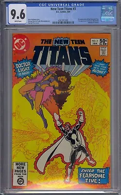 Buy New Teen Titans #3 Cgc 9.6 1st Fearsome Five George Perez White Pages 001 • 79.94£