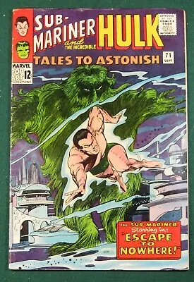 Buy Tales To Astonish #71 VG+ Marvel Comics (1965), Hulk, Sub-Mariner • 11.83£