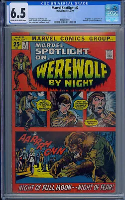 Buy Cgc 6.5 Marvel Spotlight #2 1st Appearance Werewolf By Night 1972 • 386.05£