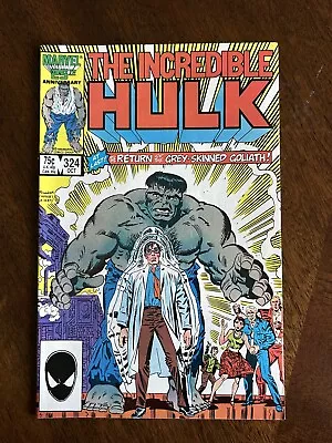 Buy Incredible Hulk #324 Return Of Grey Hulk Marvel Comics 1986 • 11.98£