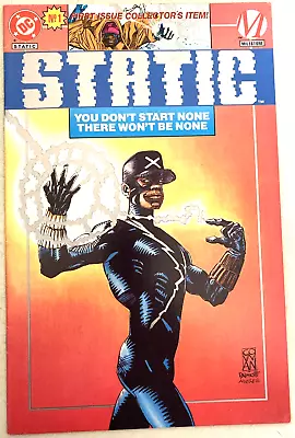 Buy Static. # 1.  Key 1st Vrgil Hawkins. June 1993. Dc Comics. Denys Cowan-cover. Vf • 32.99£
