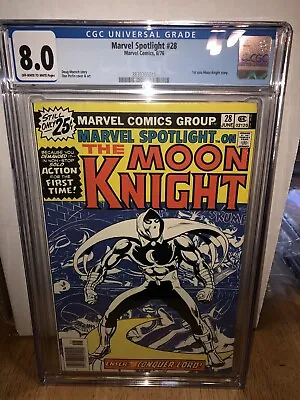 Buy Marvel Spotlight 28 Cgc 8.0 Newsstand First Solo Moon Knight • 151.86£
