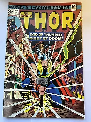 Buy THE MIGHTY THOR #229 Marvel Comics 1974 UK Price VF Wolverine Ad Pre Hulk 181 • 79.95£