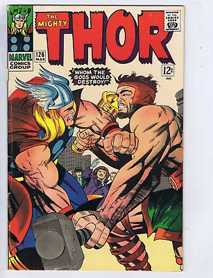 Buy Thor #126 Marvel Pub 1966 '' Whom The Gods Would Destroy! '' Hercules Appearance • 177.38£