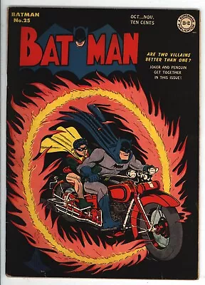 Buy * BATMAN #25 (1944) 1st Joker-Penguin Super Villain Team-Up! Fine+ 6.5 Q * • 2,371.78£