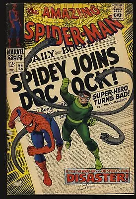 Buy Amazing Spider-Man #56 FN+ 6.5 Doctor Octopus Appearance! Romita Cover! • 63.54£