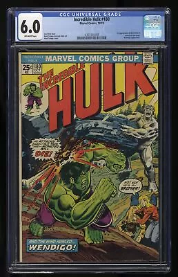 Buy Incredible Hulk #180 CGC FN 6.0 Off White 1st Cameo Appearance Of Wolverine! • 558.86£