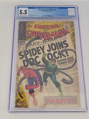 Buy Amazing Spider-Man #56 1st Appearance Captain George Stacy 1968 Cgc 5.5 Stan Lee • 148.78£