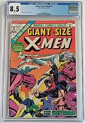Buy X-Men 2 Giant Size CGC 8.5 Marvel Neal Adams Art White Pages Bronze Age 1975 • 180.54£