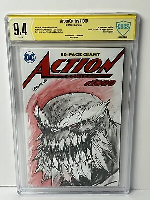 Buy Action Comics #1000 CBCS 9.4 Sketch Cover 2018 Signed & Sketched Tyler Kirkham • 279.75£