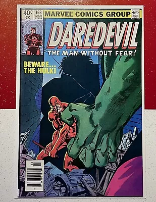 Buy Daredevil #163 Marvel Comic Nm Miller Daredevil Hulk March 1980 • 115£