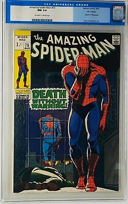 Buy Amazing Spider-Man #75 CGC 9.4 UKPV John Romita Old Label Not Pressed 1969 • 400£