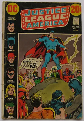 Buy Justice League Of America #102 (Oct 1972 DC) G (2.0) JSA App, Red Tornado Killed • 6.31£