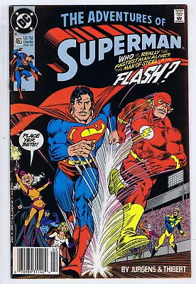 Buy The Adventures Of Superman #463 DC Pub 1989 '' Superman Vs. Flash Race ! '' • 11.92£