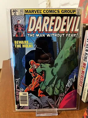 Buy Daredevil #163 (Marvel Comics, 1980) Newsstand Edition Hulk App Frank Miller VF • 31.97£