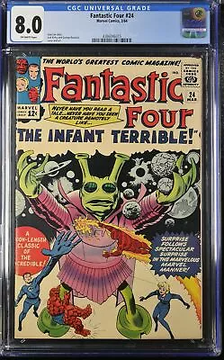 Buy Fantastic Four #24 - Marvel Comics 1964 CGC 8.0 Stan Lee Story Jack Kirby And Ge • 208.31£
