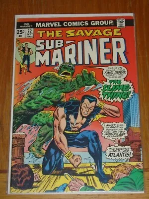 Buy Sub Mariner #72 Fn (6.0) Marvel Comics Final Issue September 1974 • 12.99£