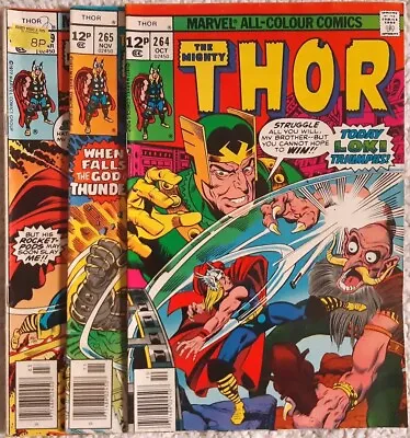 Buy Mighty THOR, 3 Issues # 264, 265, 269, Marvel Comics, 1977 • 3£