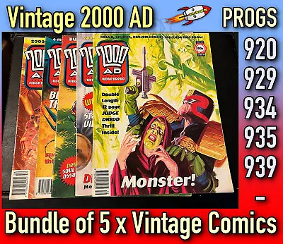 Buy 2000 AD 5 X Comic Bundle: Progs 920 929 934 935 & 939 Vintage Used 1990s #2AD3 • 4.99£