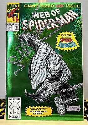 Buy Web Of Spider Man #100 Marvel Comics 1993 Green Foil Cover 1st Armor • 8.13£