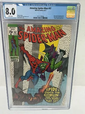 Buy Amazing Spider-Man #97 CGC 8.0 - Story Not Approved By CCA - Goblin Cover/story • 196.86£